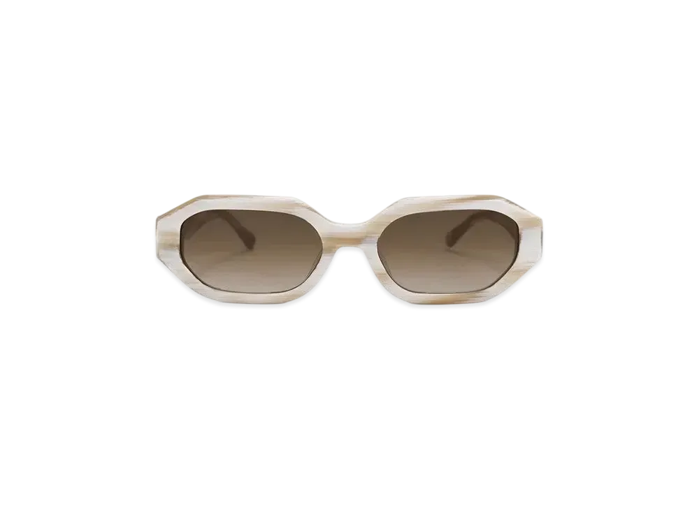 CHARLES & KEITH Gavine Recycled Acetate Oval Sunglasses "Cream"