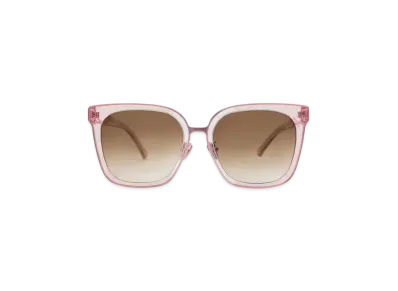 CHARLES & KEITH Open Wire Square Acetate Sunglasses "Pink"