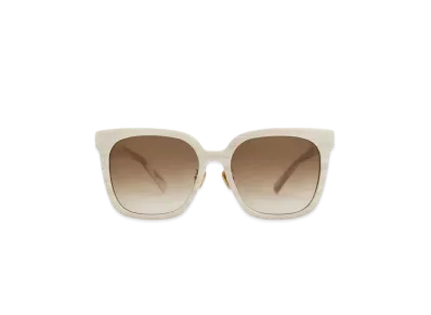 CHARLES & KEITH Open Wire Square Acetate Sunglasses "Cream"