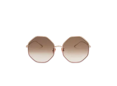 CHARLES & KEITH Hexagonal Wire Frame Sunglasses "Pink"