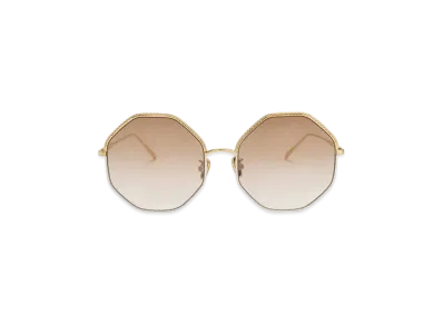 CHARLES & KEITH Hexagonal Wire Frame Sunglasses "Cream"