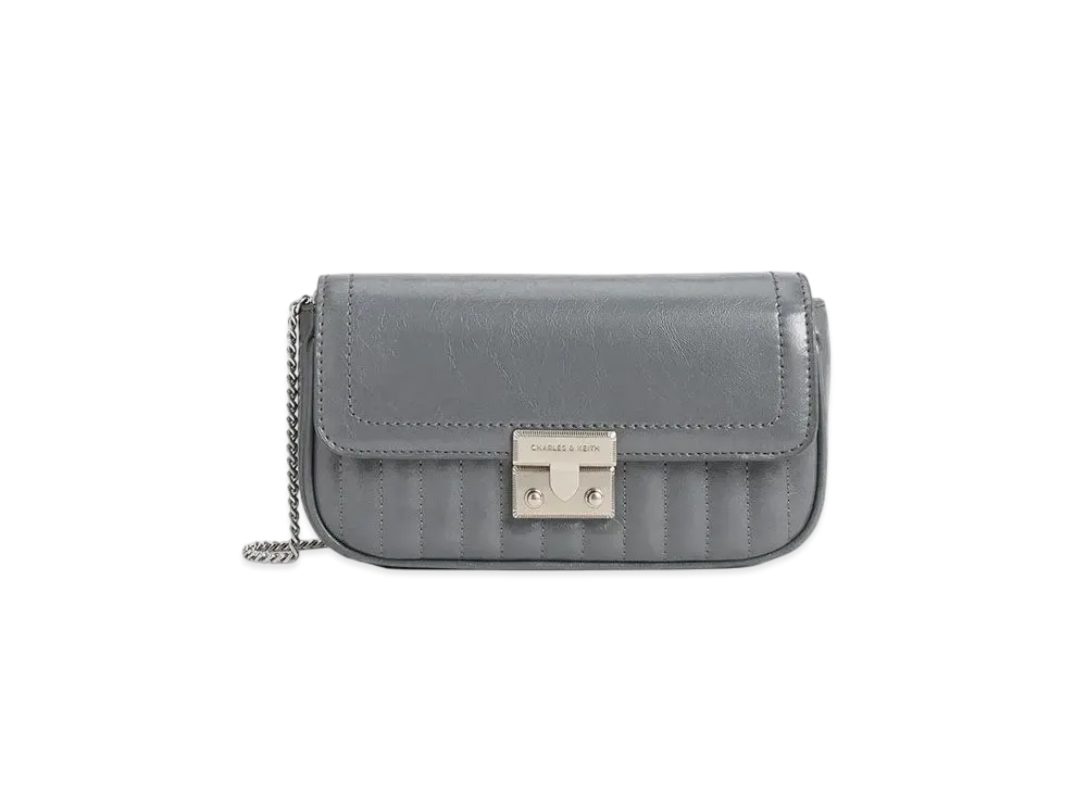 CHARLES & KEITH Mini Donna Crinkle Effect Bag "Grey"