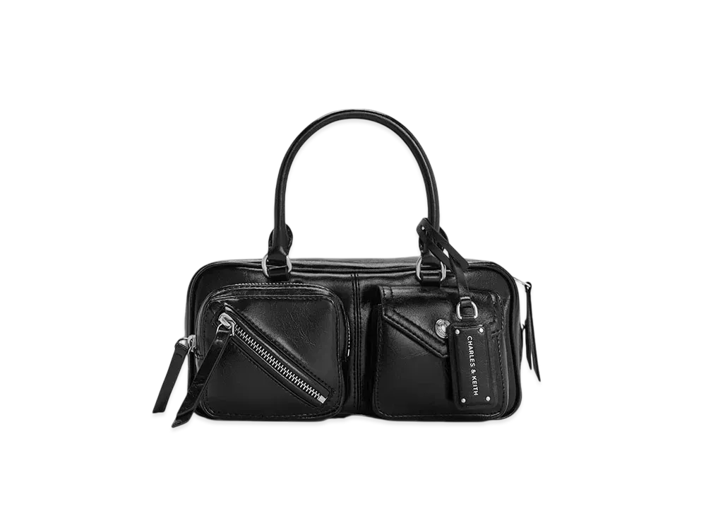 CHARLES & KEITH Toller Multi-Pocket Bowling Bag "Noir"