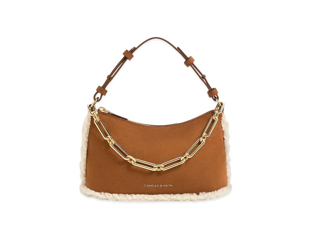 CHARLES & KEITH Robin Chain Handle Bag "Brown"