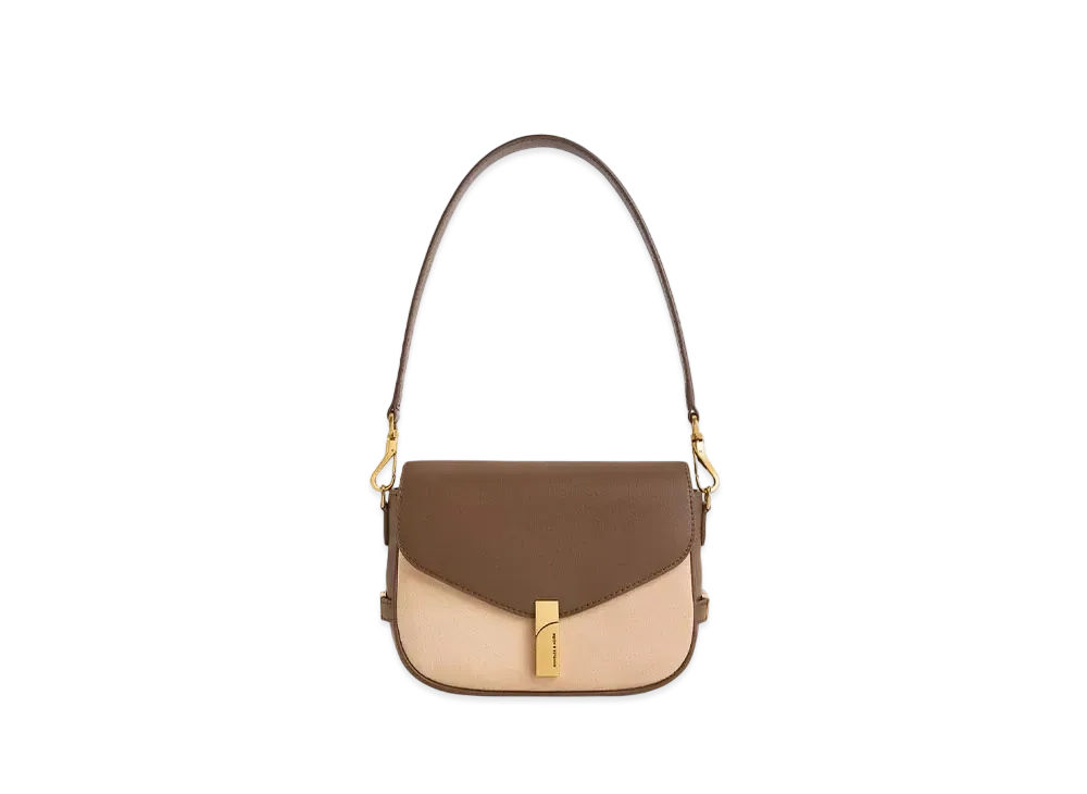 CHARLES & KEITH Aurelia Metallic Accent Saddle Bag "Multi"