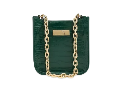 CHARLES & KEITH Aurelia Metallic Accent Chain-Handle Crossbody Bag "Dark Green"