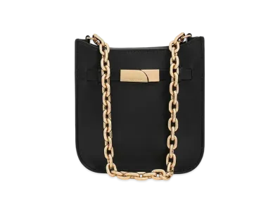 CHARLES & KEITH Aurelia Metallic Accent Chain-Handle Crossbody Bag "Black"