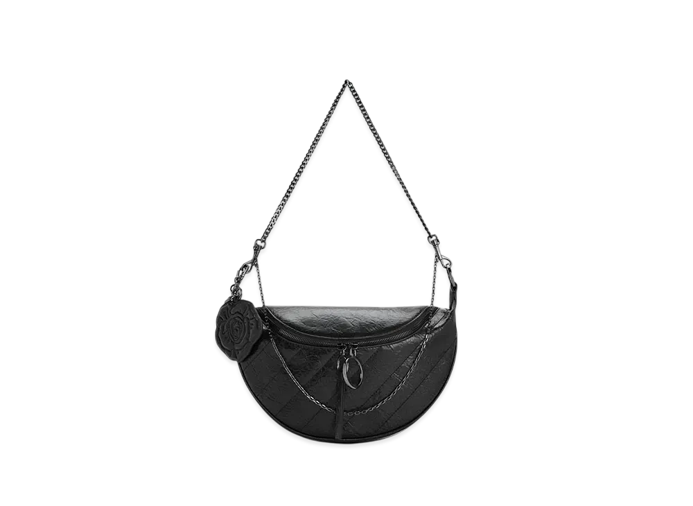 CHARLES & KEITH x BLVCK PARIS Philomena Rose Motif Half Moon Crossbody Bag "Noir"