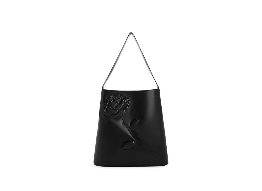 CHARLES & KEITH x BLVCK PARIS Rose Motif Trapeze Shoulder Bag "Noir"