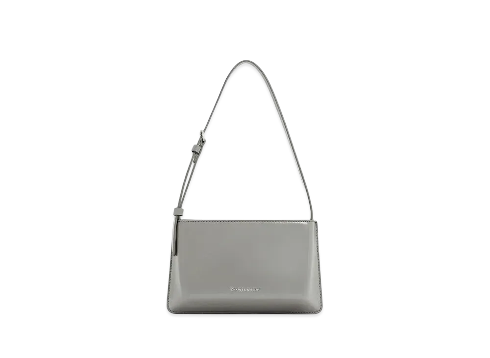 CHARLES & KEITH Structured Boxy Shoulder Bag "Grey"