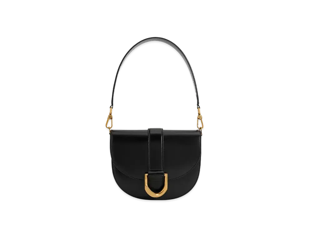 CHARLES & KEITH Gavine Leather Saddle Bag "Black"