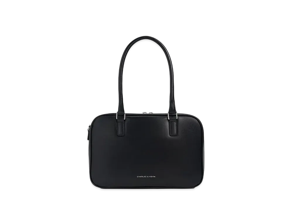 CHARLES & KEITH Sianna Textured Bowling Bag "Noir"