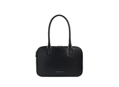 CHARLES & KEITH Sianna Textured Bowling Bag "Noir"