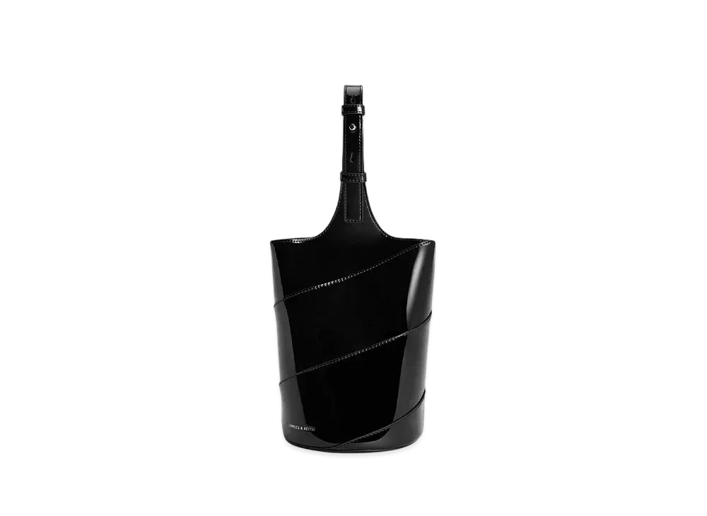 CHARLES & KEITH Torin Cylinder Bucket Bag "Noir"