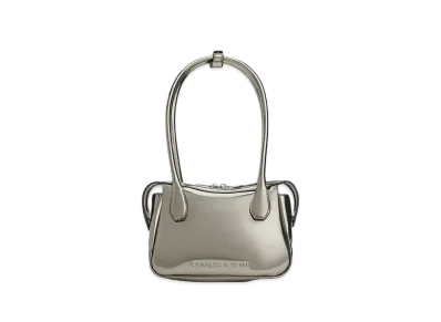 CHARLES & KEITH Bothy Textured Elongated Top-Handle Bag "Pewter"