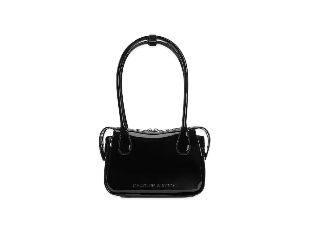 CHARLES & KEITH Bothy Textured Elongated Top-Handle Bag "Noir"