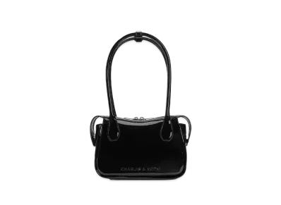 CHARLES & KEITH Bothy Textured Elongated Top-Handle Bag "Noir"