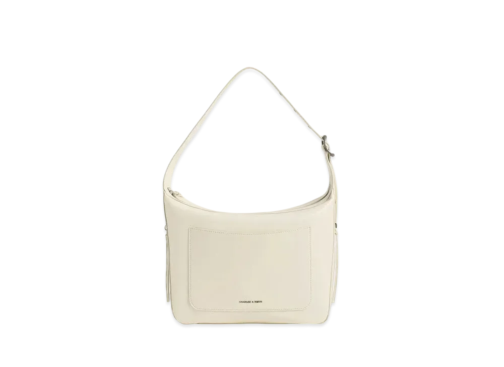 CHARLES & KEITH Zyria Elongated Hobo Bag "Cream"