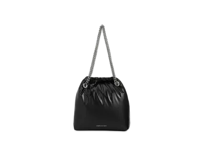 CHARLES & KEITH Kaia Chain Handle Tote Bag "Noir"