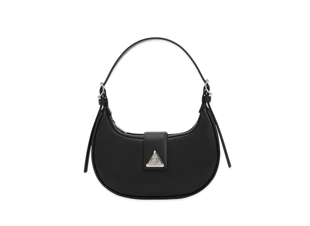 CHARLES & KEITH Triangle Buckle Belt Shoulder Bag "Noir"