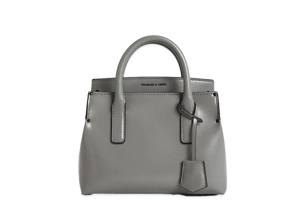 CHARLES & KEITH Rene Structure Tote Bag "Grey"