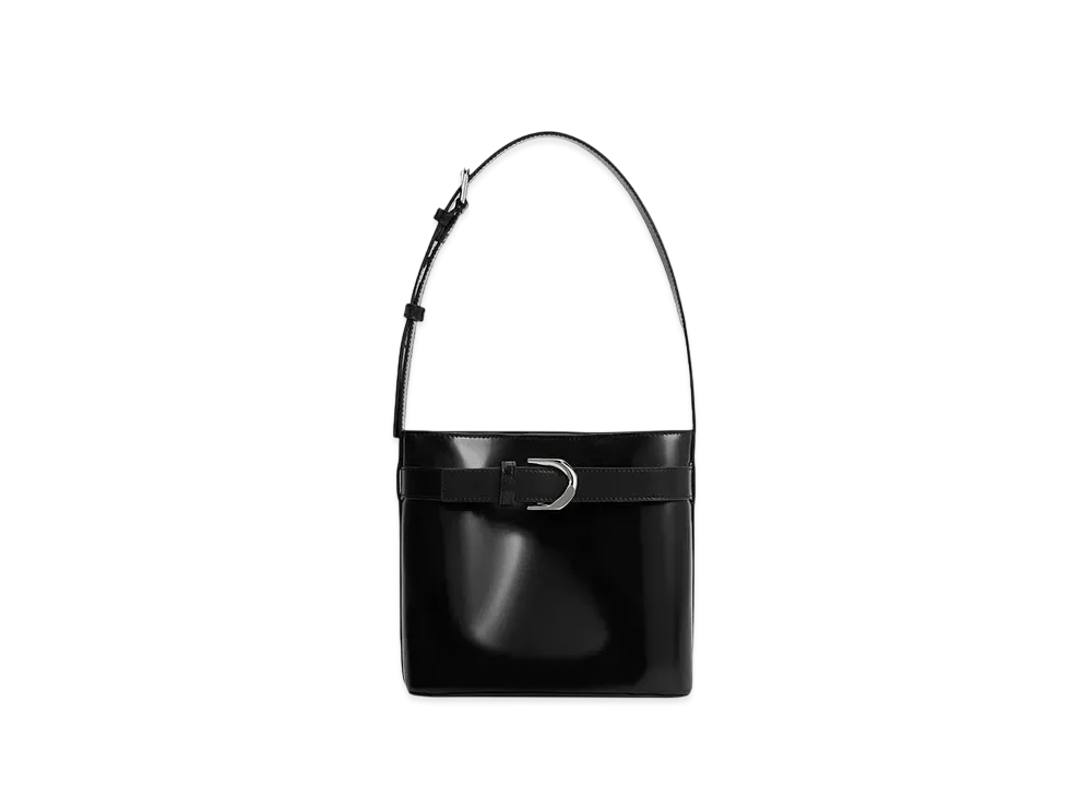 CHARLES & KEITH Gavine Leather Belt Bucket Bag "Noir"