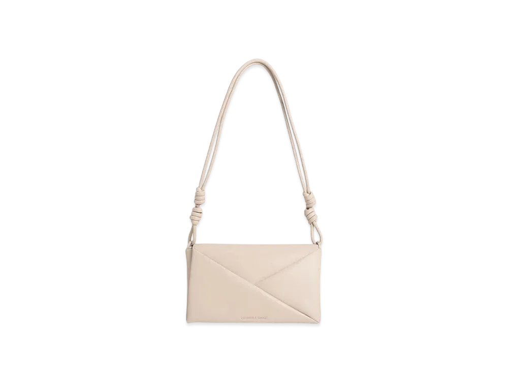 CHARLES & KEITH Midori Geometric Shoulder Bag "Oat"