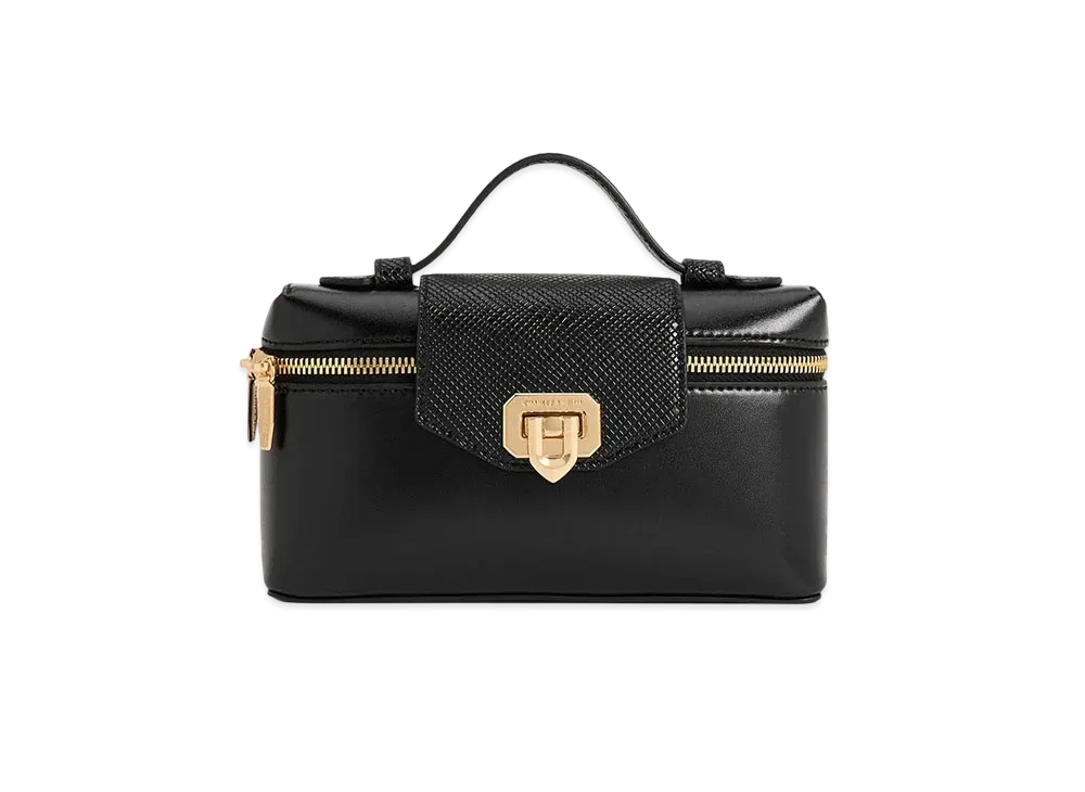 CHARLES & KEITH Arwen Top Handle Vanity Bag "Black"