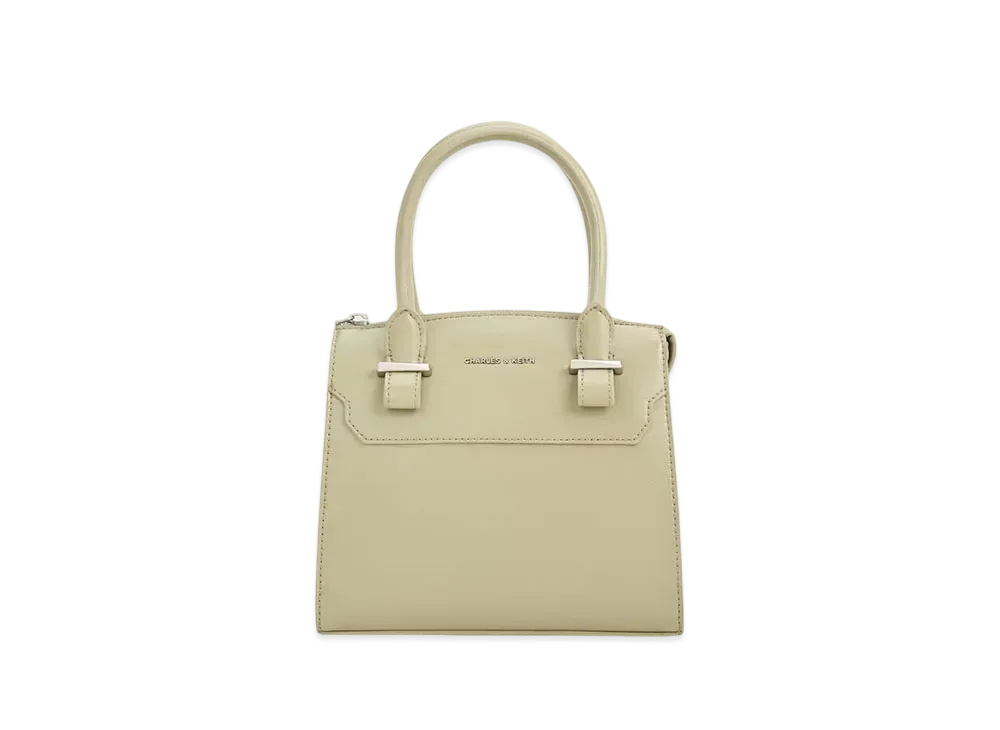 CHARLES & KEITH Temmy Structured Tote Bag "SageGreen"