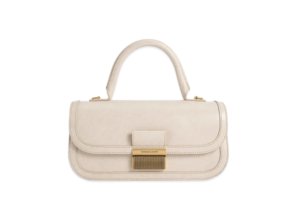 CHARLES & KEITH Charlotte Irongate Top Handle Bag "Oat"