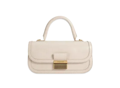 CHARLES & KEITH Charlotte Irongate Top Handle Bag "Oat"