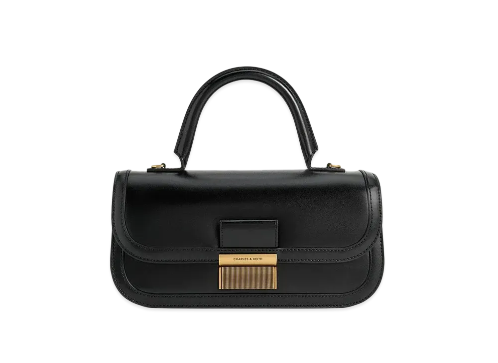 CHARLES & KEITH Charlotte Irongate Top Handle Bag "Black"