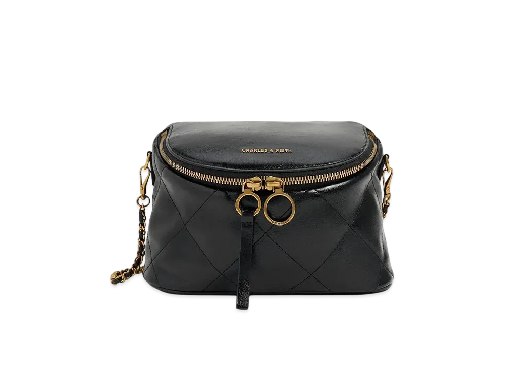 CHARLES & KEITH Upfula Quilted Cross-Body Bag "Black"