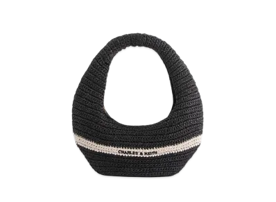 CHARLES & KEITH Allegra Knit Slouchy Hobo Bag "Black"