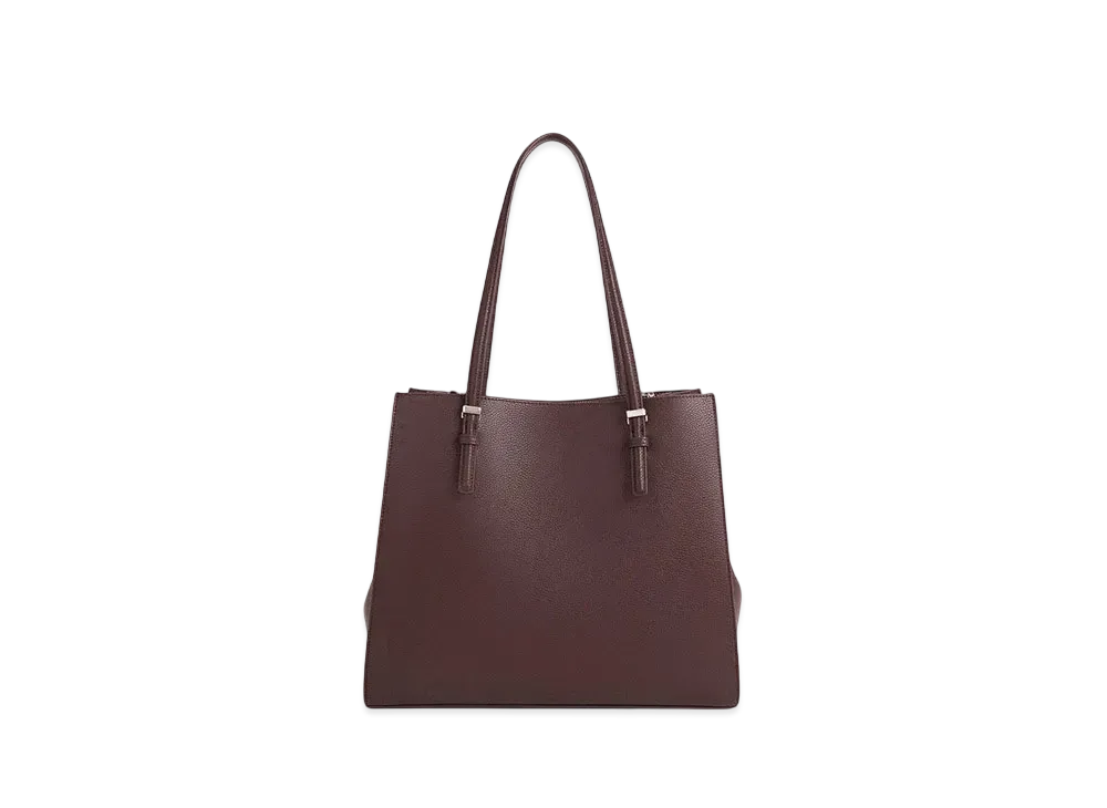CHARLES & KEITH Classic Double Handle Tote Bag "Plum"