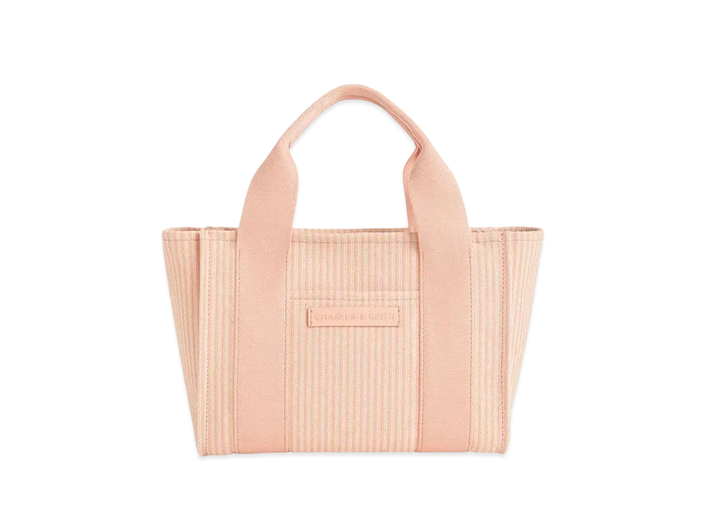 CHARLES & KEITH Kei Striped Tote Bag "Pink"