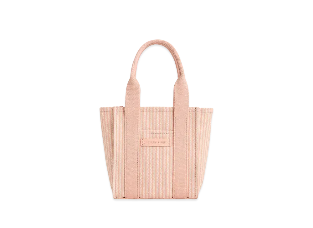 CHARLES & KEITH Minikei Striped Tote Bag "Pink"