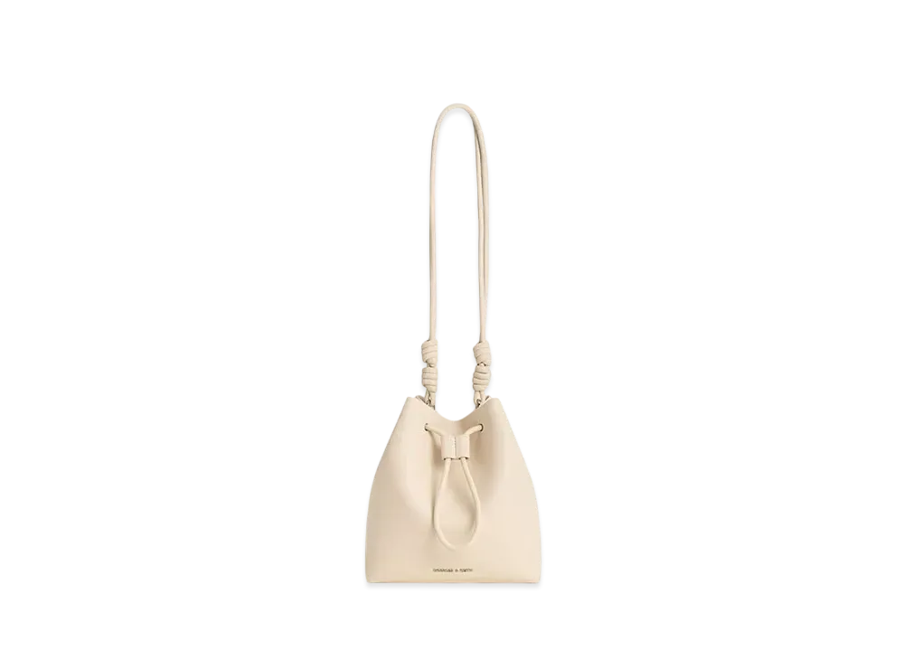 CHARLES & KEITH Leia Knot Bucket Bag "Beige"