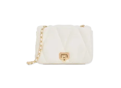 CHARLES & KEITH Arwen Quilted Shoulder Bag "White"