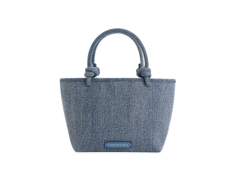 CHARLES & KEITH Sabine Knot-Handle Tote Bag "DenimBlue"