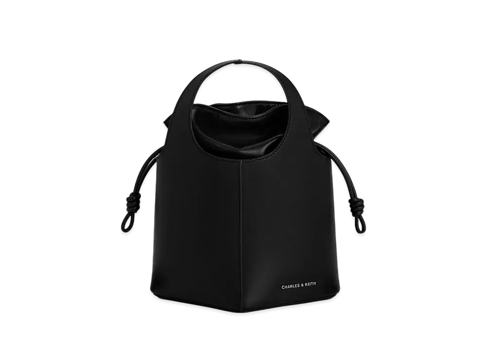 CHARLES & KEITH Arlis Linen Bucket Bag "Noir"