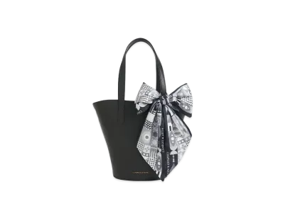 CHARLES & KEITH Siana Scarf-Print Tote Bag "Black"
