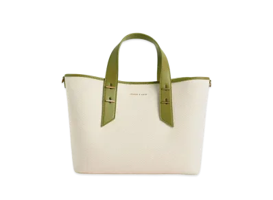CHARLES & KEITH Metallic Accent Double Handle Bag "Multi"