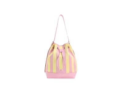 CHARLES & KEITH Sentence Large Stripe Bucket Bag "Yellow"