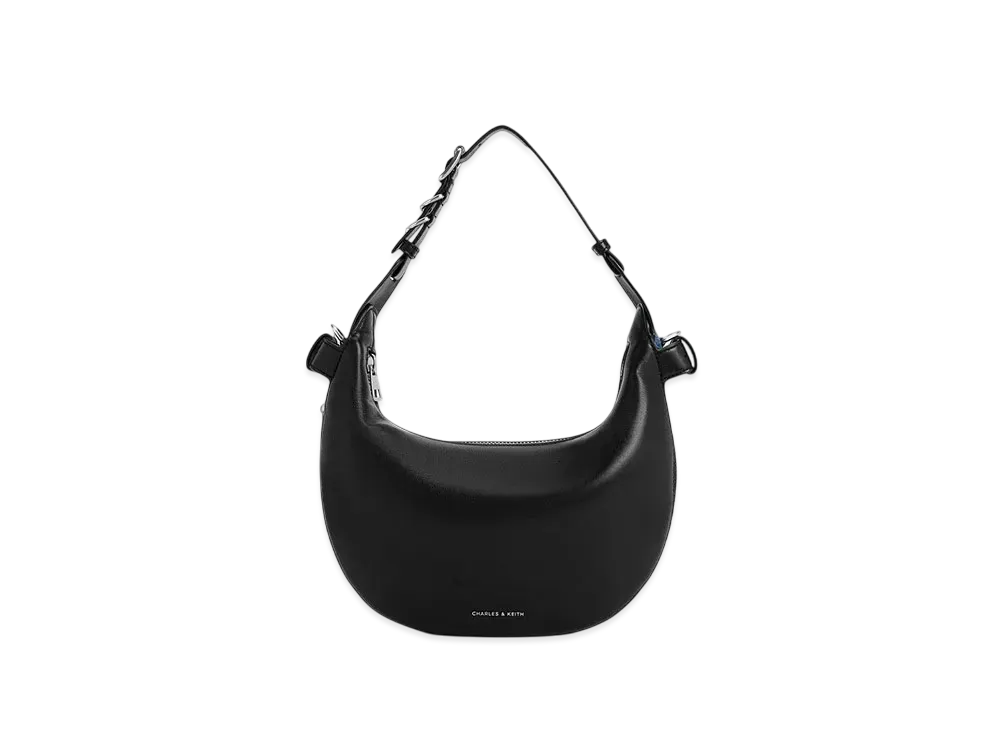 CHARLES & KEITH Saskia Crescent Hobo Bag "Noir"