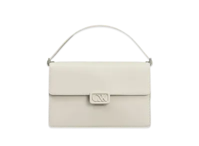 CHARLES & KEITH L'INITIAL Leather Shoulder Bag "White"