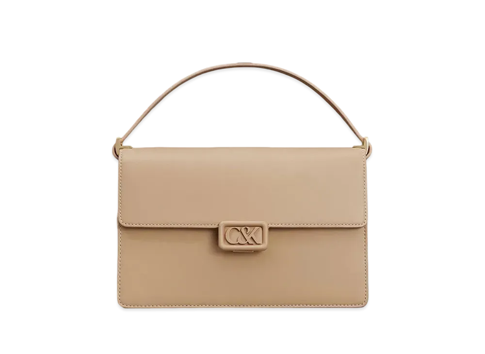 CHARLES & KEITH L'INITIAL Leather Shoulder Bag "Nude"