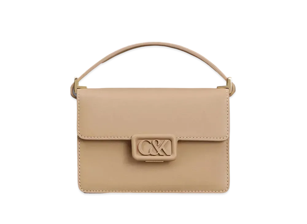 CHARLES & KEITH L'INITIAL Leather Boxy Bag "Nude"