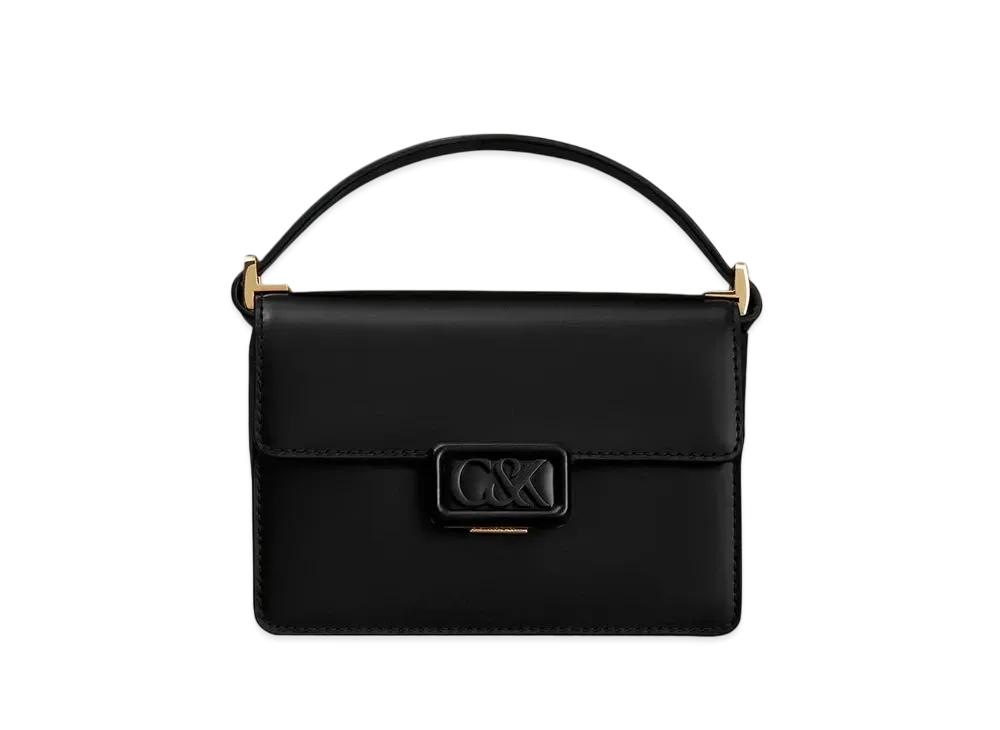 CHARLES & KEITH L'INITIAL Leather Boxy Bag "Black"