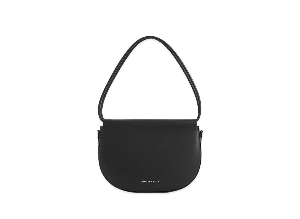 CHARLES & KEITH Elora Curved Top Handle Bag "Noir"